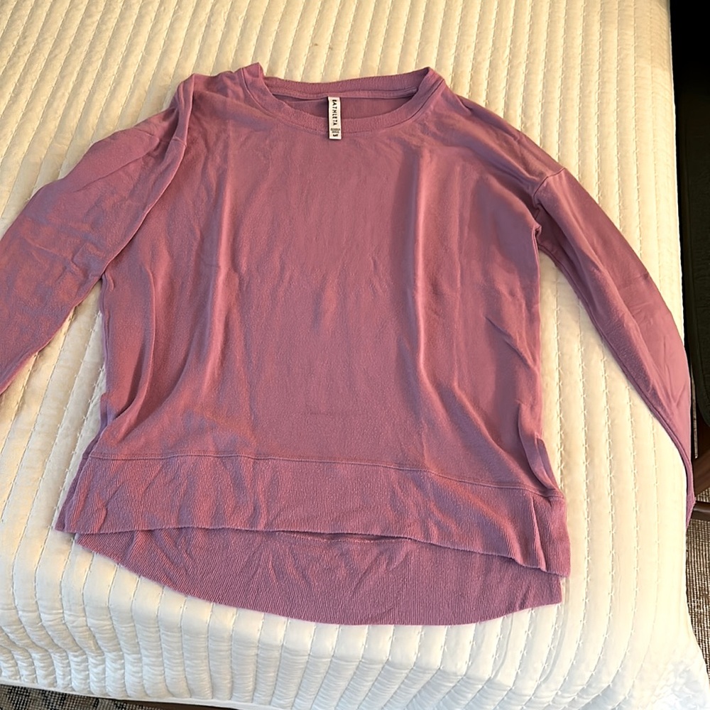 Athleta pink split hem sweatshirt - Medium Tall